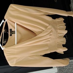 Camel Peplum Blouse